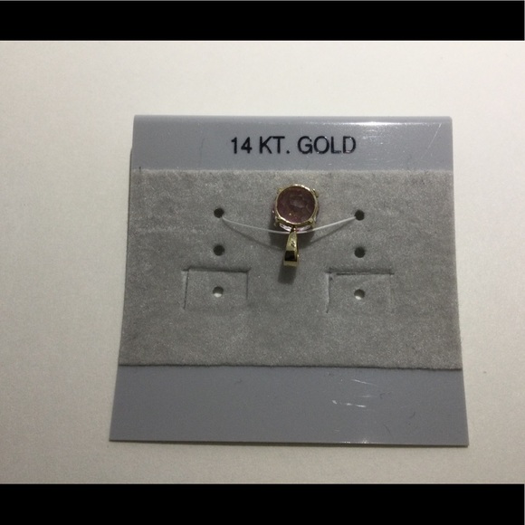 14K Gold Pink Topaz Pendant - Picture 5 of 5